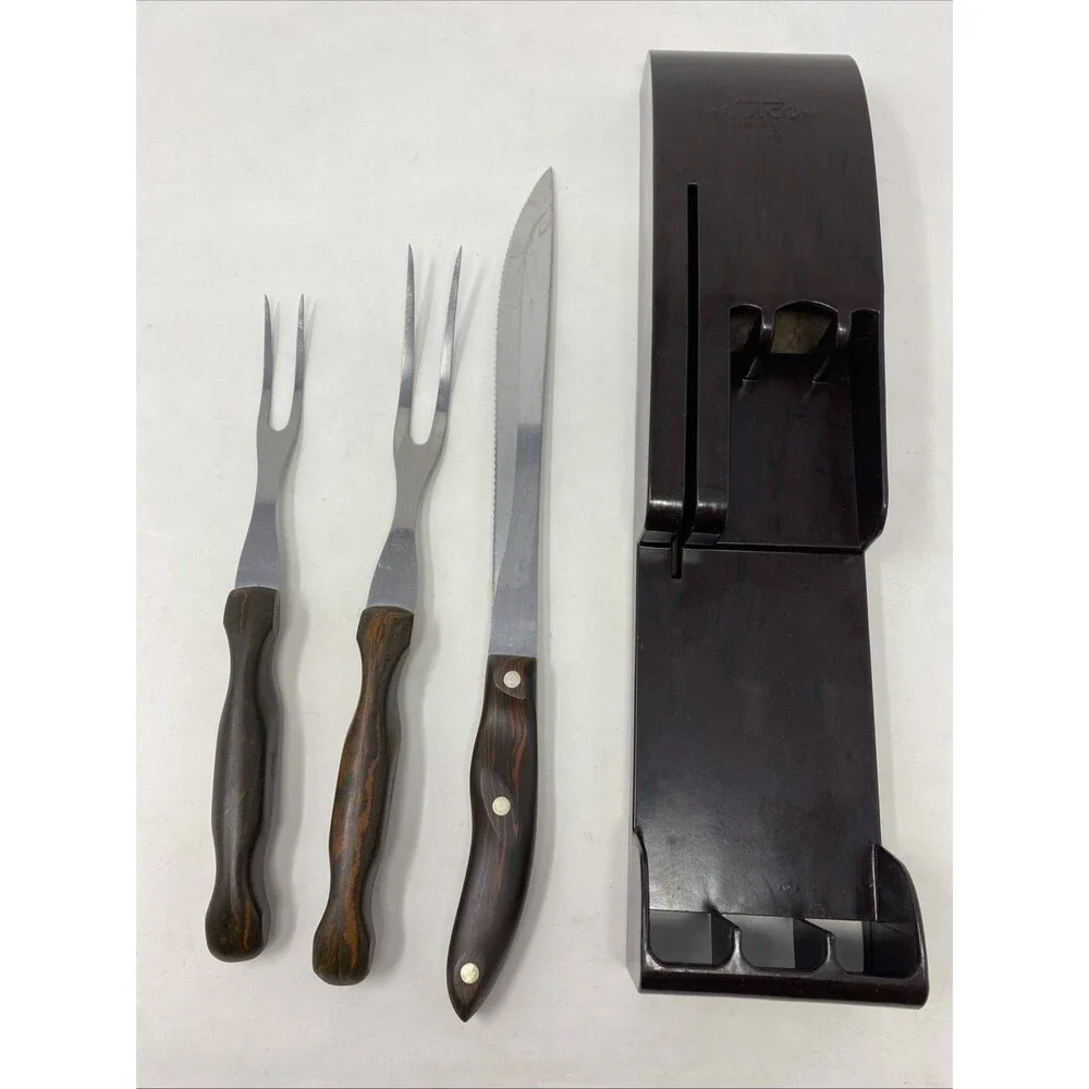 Cutco Carving Set With Wall Storage Box, No 26, 27, &23 On Knife